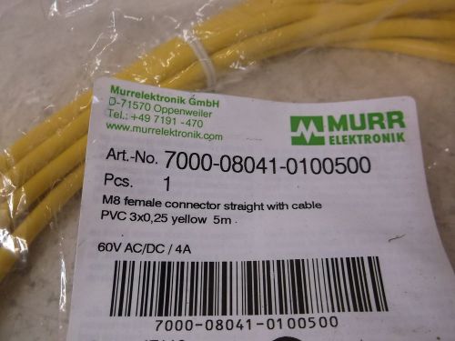 LOT OF 4 MURR 7000-08041-0100500 M8 FEMALE CONNECTOR *NEW IN A BAG*