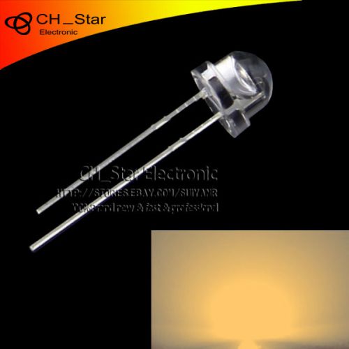100pcs transparent 5mm warm white straw hat led wide angle light emitting diodes for sale