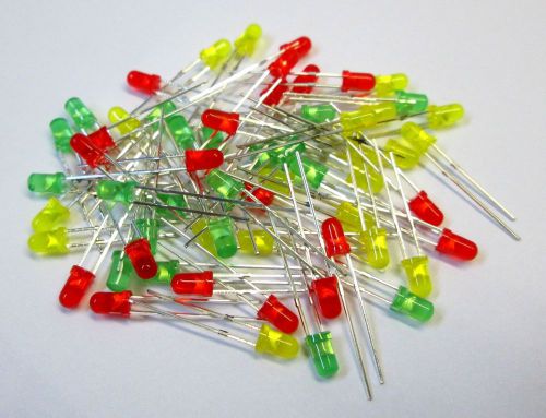 60pcs 3mm red yellow green diffused led - round - 20/ea color - diode diy rc for sale
