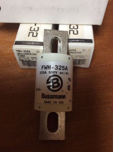 New bussmann fwh-325a 325 amp fuses semiconductor 500 volts nib for sale