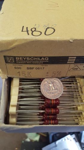 Lot of 20 Vintage Beyschlag Carbon Film Resistor NOS 15000 Ohm 5% *new old stock