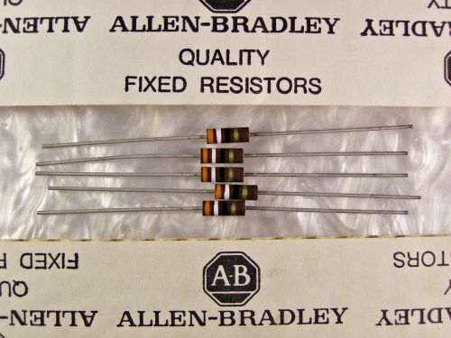 5 Allen Bradley 39 ohm Carbon Composition Resistors 1/2W NOS 5%