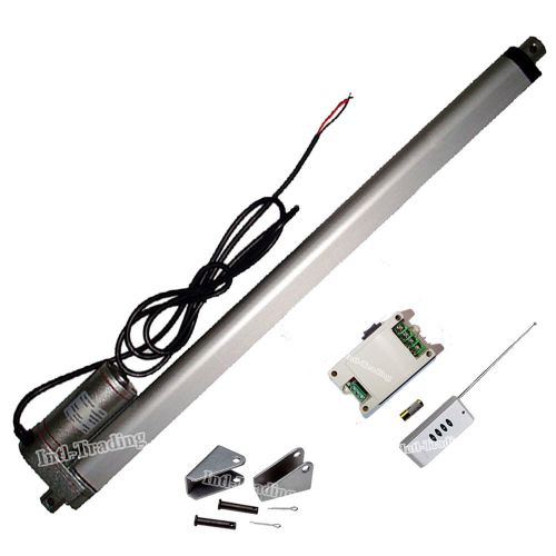 Linear actuator &amp;remote&amp;brackets 18&#034; stroke dc 12v 330 pound max lift heavy duty for sale