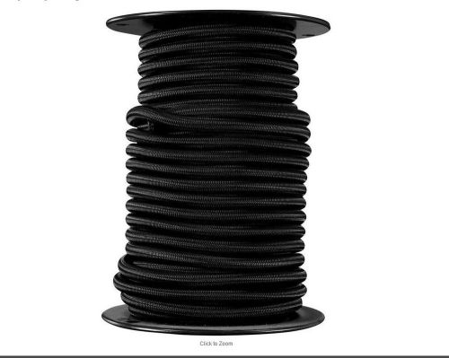 3/8in x 75f | 9.525 mm x 22.86 M | Heavy Duty Bungee Cord Reel, Black, UV Resist