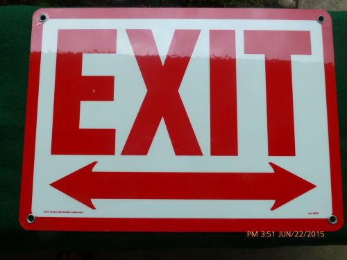Exit sign glow in the dark  14&#034; x 10&#034; heavy duty aluminum emedco right and left for sale