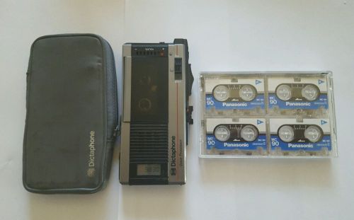 Dictaphone 3253 Microcassette Recorder W/ Case &amp; 4 MC-90 Tapes - Tested
