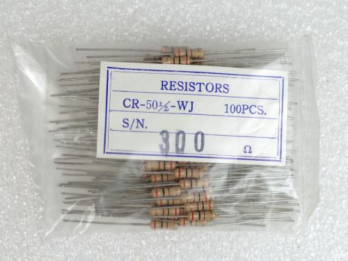 YAGEO DIGIKEY 100 pcs - 5% Carbon Film Resistors CR-50-1/2-WJ 300 ohm