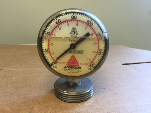 Sanitary Stainless Steel 2&#034; Anderson Liqiud Filled Pressure Gauge