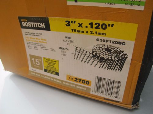 Bostitch C10P120DG 2,700 3&#034; Smooth Shank 15? Coil Framing Nails New