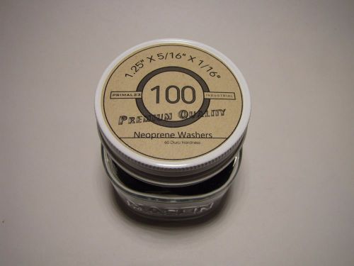 100 Rubber Washers in a Mason Jar | 1.25&#034; X 5/16&#034; X 1/16&#034; | Neoprene | 1 1/4&#034; OD
