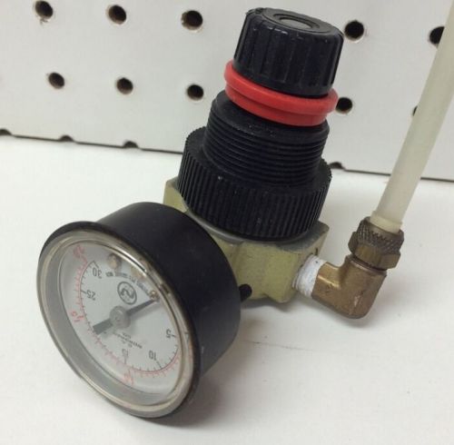 Norgren r07-100-rnea pressure regulator w/ dial pressure gauge for sale