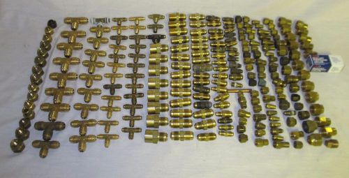 LOT OF MOSTLY NEW 227 BRASS FLARE FITTINGS 18 POUNDS