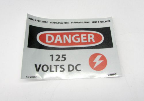 MSC 49700834 Danger Label with Lightning and 125 VDC Warning Electrical Hazard
