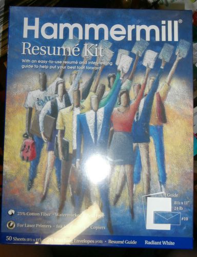 New hammermill resume kit 50 sheets resume paper 26 envelopes resume guide white for sale