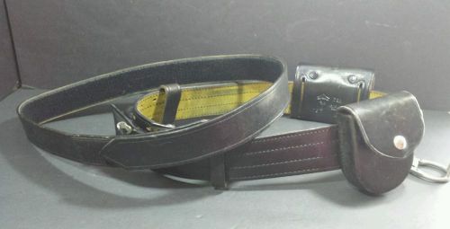 Safariland police utility duty belt w. attachments holster cuffs etc. 34&#034; for sale