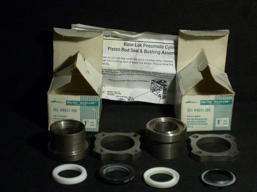 Two NEW Miller Fluid Power 051-KR011-100 Cylinder Bushing &amp; Seal Assy for 1&#034; Rod