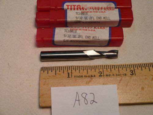 3 new titan 9/32&#034; diameter carbide end mill. 2 flute. usa made {a82} for sale