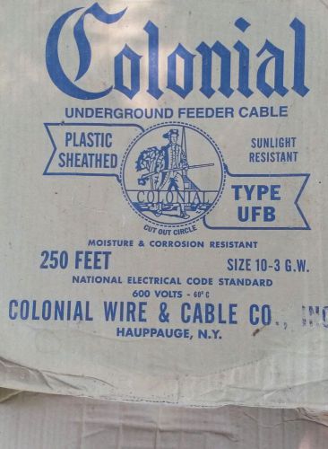 200ft type ufb, 600 volts, 10-3  + ground, copper underground feeder cable wire for sale