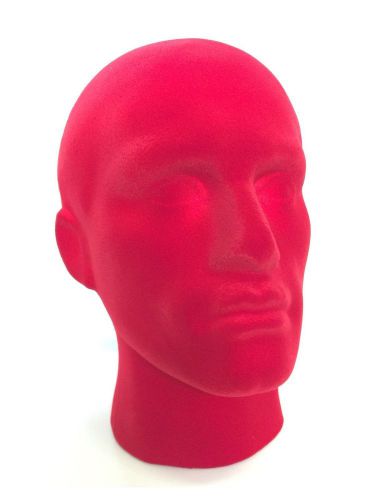 Male Velvet Mannequin Head Stand for Model Glass Wig Cap Display HighQuality RED