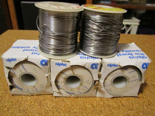 ~ 5 lbs 60/40 solder: 3x nos nib alpha qq-s-571 .032, kester 44 .025, alpha .032 for sale