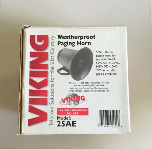 Viking 25ae weather resistant indoor/outdoor paging speaker horn 5w 8-ohm for sale
