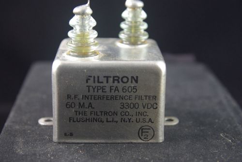 One NOS NIB Filtron Type FA 605 RF Interference Filter