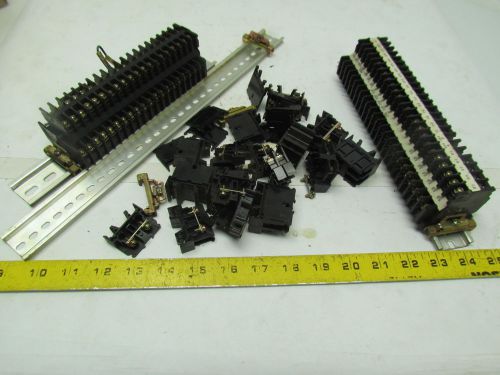 Idec mixed lot of terminal blocks with rails and end caps for sale