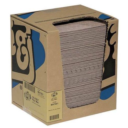 New pig mat551 brown oil-only absorbent mat pad, pk100 10&#034;x13&#034; for sale