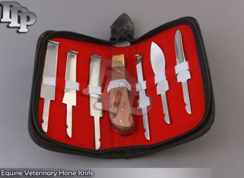 Hoof Knives 6 set Equine Veterinary Horse Knife pouch