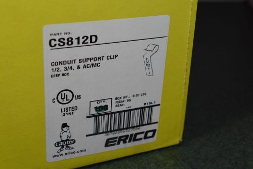 CADDY CONDUIT SUPPORT CLIP 1/2”, 3/4”, &amp; AC/MC CS812D OPENED BOX OF 96