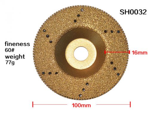 4&#034; Grinding Disc Wheel with Hole Jagged Edge Diamond Brazed Grinder Coarse New