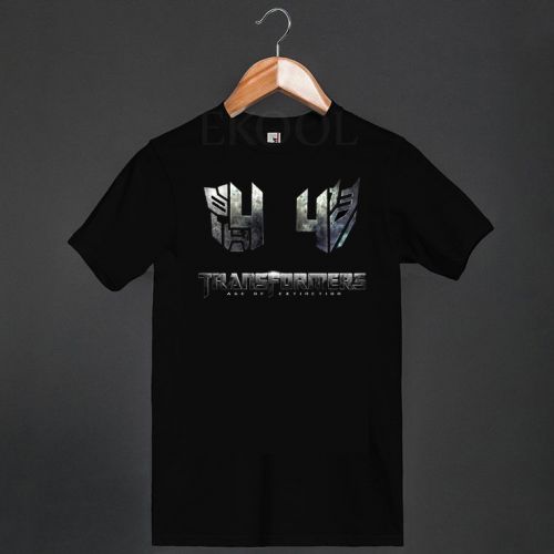 Transformers Age of Extinction 2014 film New Logo Black T-Shirt
