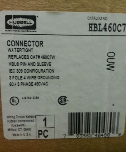 NEW HUBBELL HBL460C7W Watertight Connector with PIN and Sleeve,  3 POLE, 4 Wire