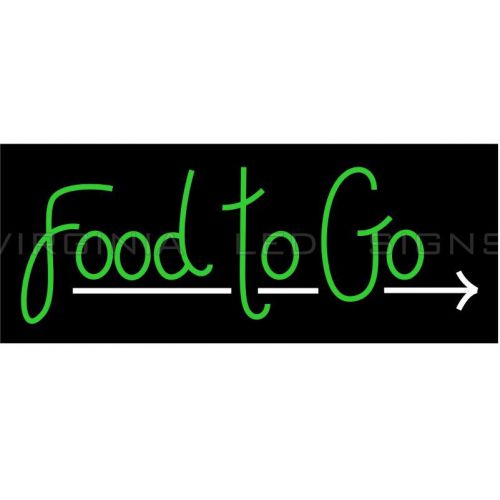 Food To Go LED SIGN neon looking 30&#034;x12&#034; Pizza Restaurant HIGH QUALITY BRIGHT
