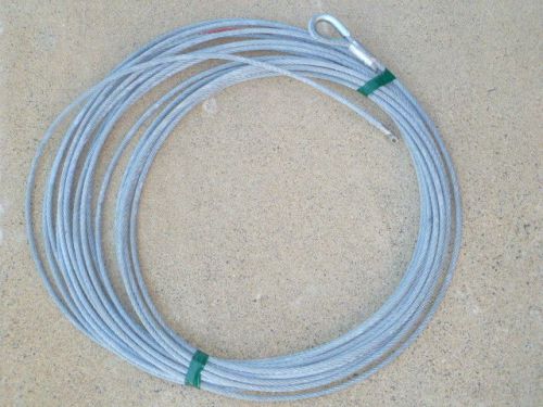 New 80&#039; braided 5/8&#034; galvinized ssteel cable w/ thimble eye end winch tow tug for sale