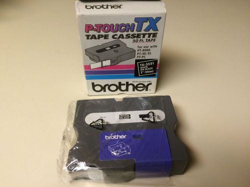 Brother TX-3552 Black Leters On White Tape