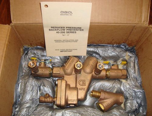 Conbraco 40-213-02 1/2&#034; reduced pressure backflow preventer w/ ball valve new for sale