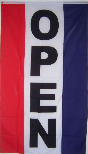 NEW 3 FEET x 5 FEET VERTICAL OPEN BUSINESS SIGN BANNER FLAG au