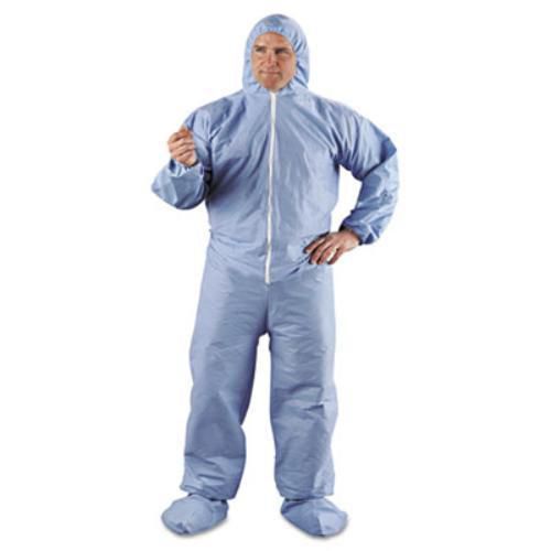 Kimberly-clark 45357 kleenguard a65 hood &amp; boot flame-resistant coveralls, blue, for sale