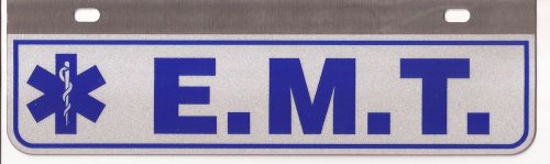 Reflective License Plate Rider Aluminum 3 X 10 EMT WITH STAR OF LIFE Medical