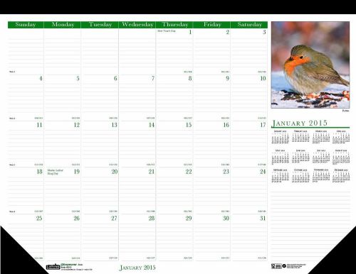 House of Doolittle 192 Wild Birds Photographic Monthly Desk Pad Calendar 22 x...