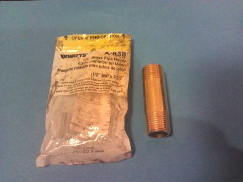 New 1/2&#034; x 2 1/2&#034; brass pipe nipple npt threaded a-838 for sale