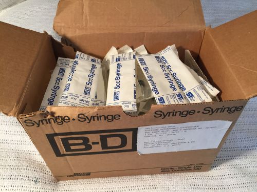 BD 5cc Luer Slip Disposable Hypodermic Syringe Box of 100 REF 301603