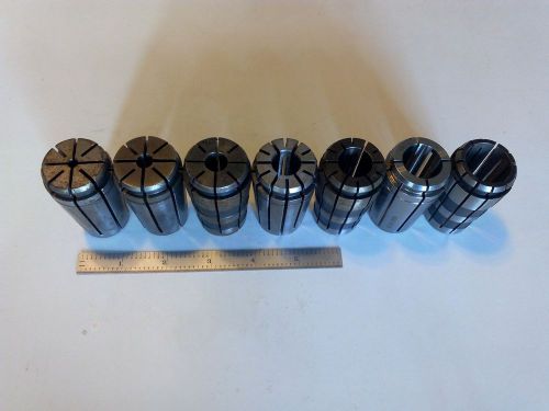 Erickson Lot of (7) TG100 Collets, 3/16&#034; - 15/16&#034; 100TG, Machinist tool holders