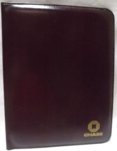 Brown Leather Portfolio with Gold Imprint Chase Logo - 11-1/2&#034; x 9&#034;
