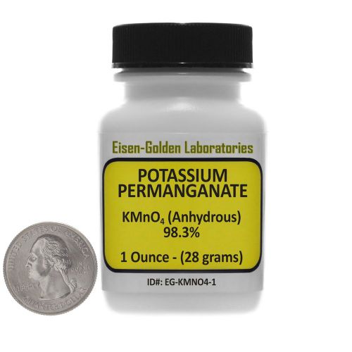 Potassium Permanganate [KMnO4] 98% Pourable Powder 1 Oz in a Mini Bottle USA