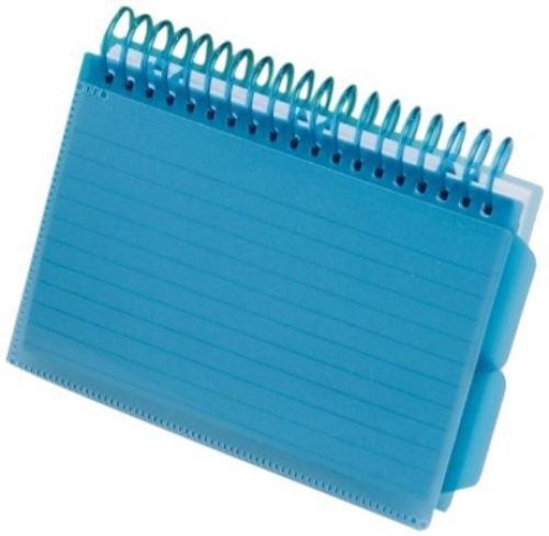Oxford Spiral Index Cards with Poly Cover, 4&#034; x 6&#034;, Ruled, White Cards, Cover