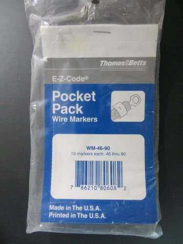 Package of thomas &amp; betts e-z-code wire markers 46 thru 90 (10 of each number) for sale