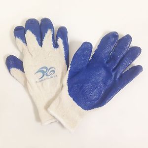 8 Pairs Work Gloves Premium Cotton Blue Latex Palm Coating, One Size Fits Most