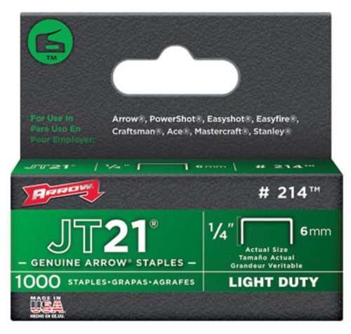 Arrow 1000pk  JT21 1/4&#034; Staple For JT21  #214